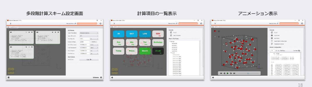NanoLaboにおけるLAMMPSの計算設定とアニメーション表示例