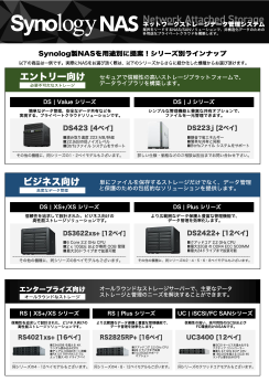 カタログ画像：Synology製NAS シリーズ別ラインナップ