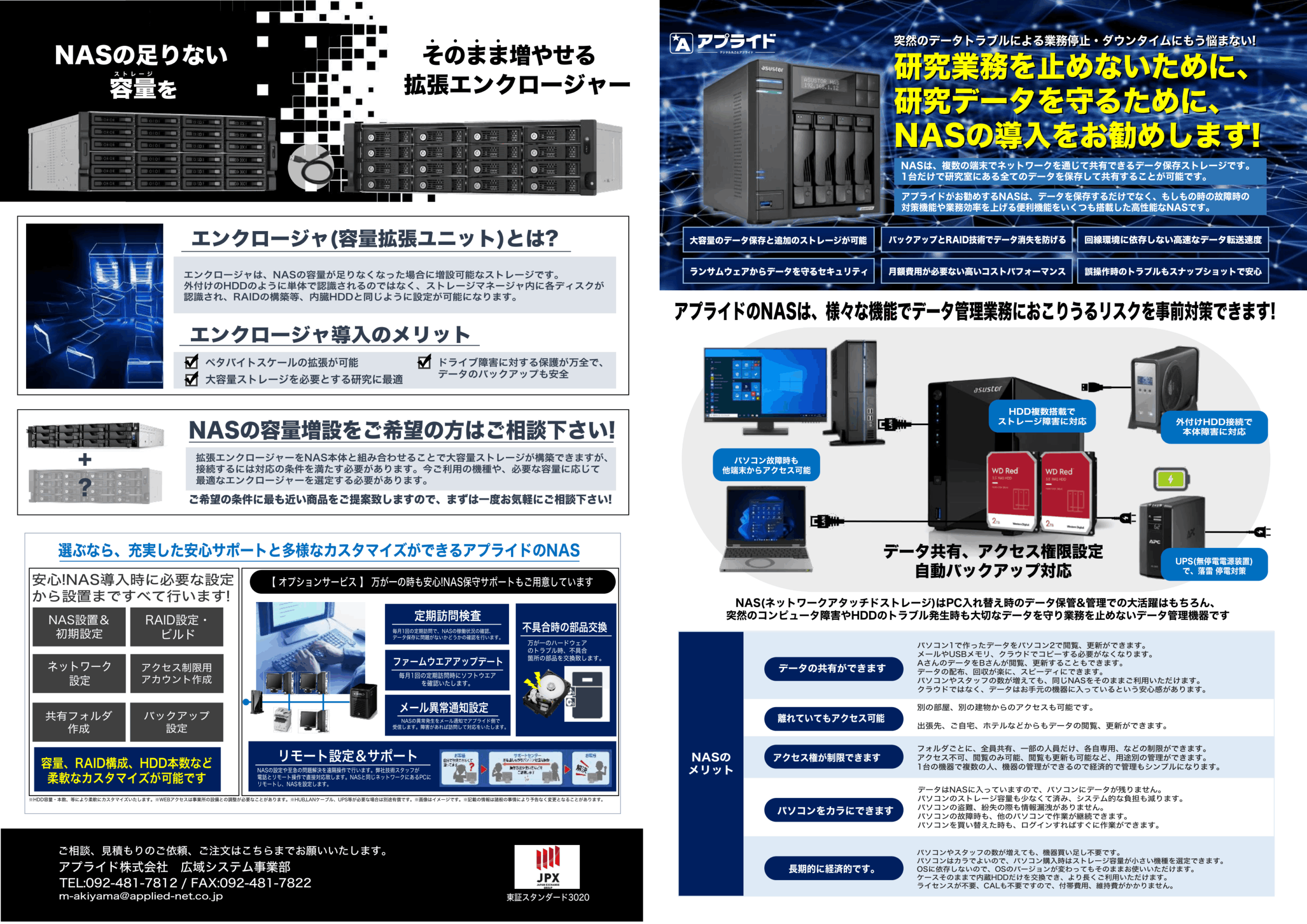 カタログ画像：研究開発向けデータストレージ NAS