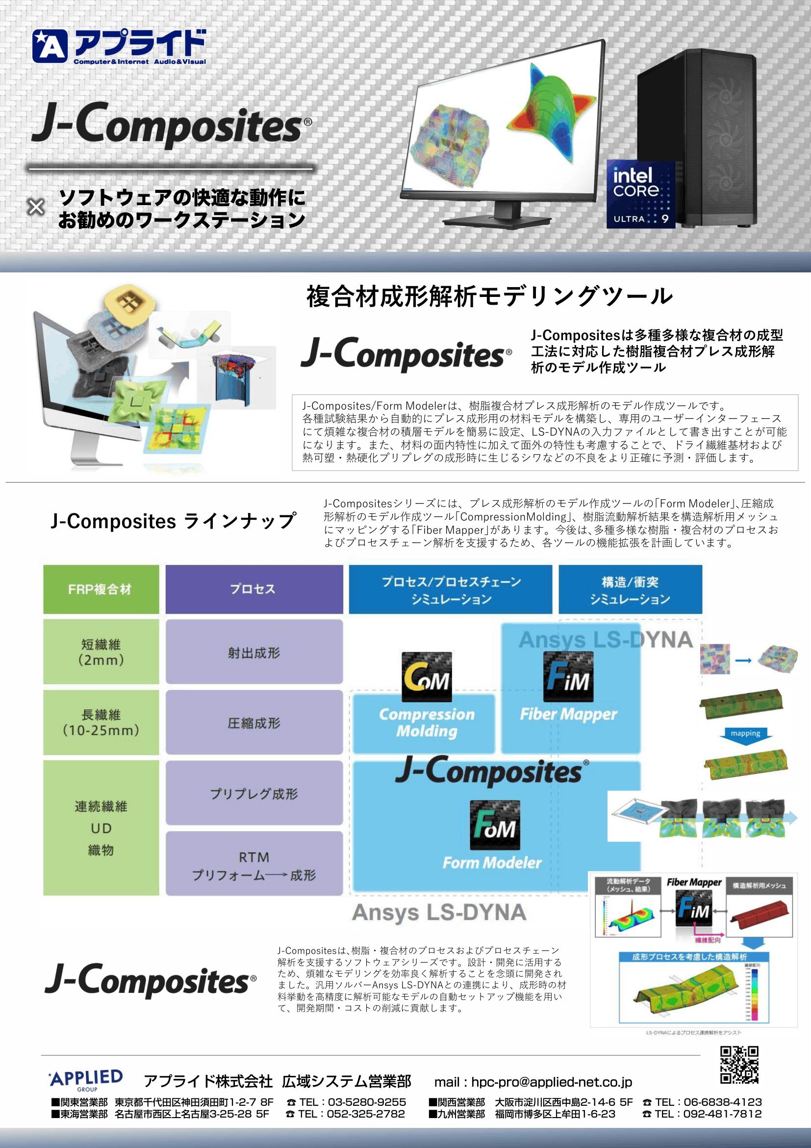 カタログ画像：複合材成形解析モデリング J-Composites 推奨PC