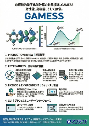 カタログ画像：量子化学計算ソフトウェア 「GAMESS」向け動作推奨PC