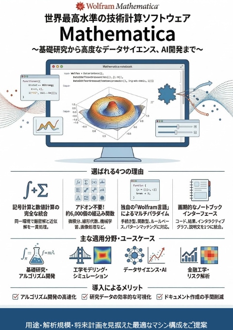 カタログ画像：統合技術計算ソフトウェア 「Mathematica」向け推奨PC