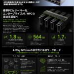 大規模AIモデル・HPC処理を高速化する H200 NVL 4GPUサーバー