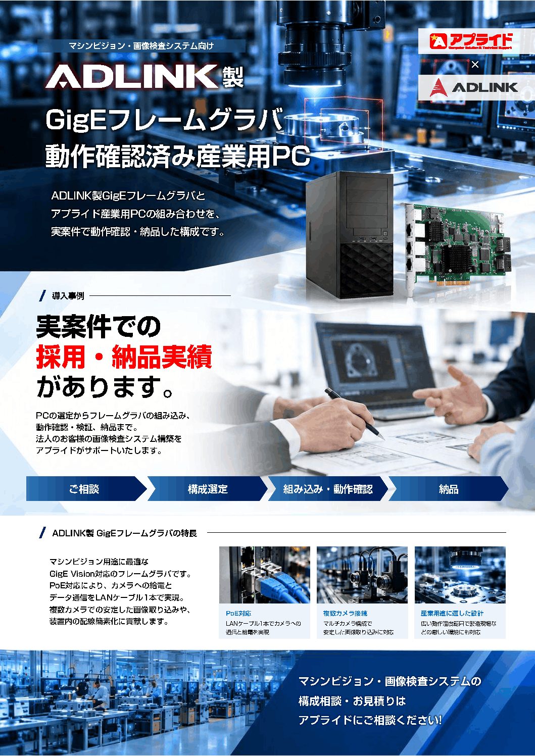 カタログ画像：GigEフレームグラバ 動作確認済み産業用PC